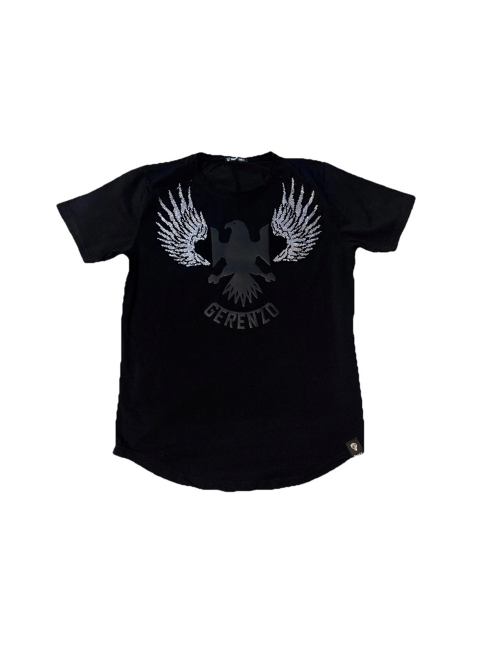 David & Gerenzo Black Rhinestone Wing Eagle Graphic Tee Edgy Streetwear Shirt L - Picture 2 of 15